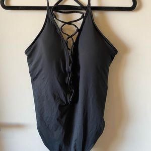 Black Strappy one piece bathing suit